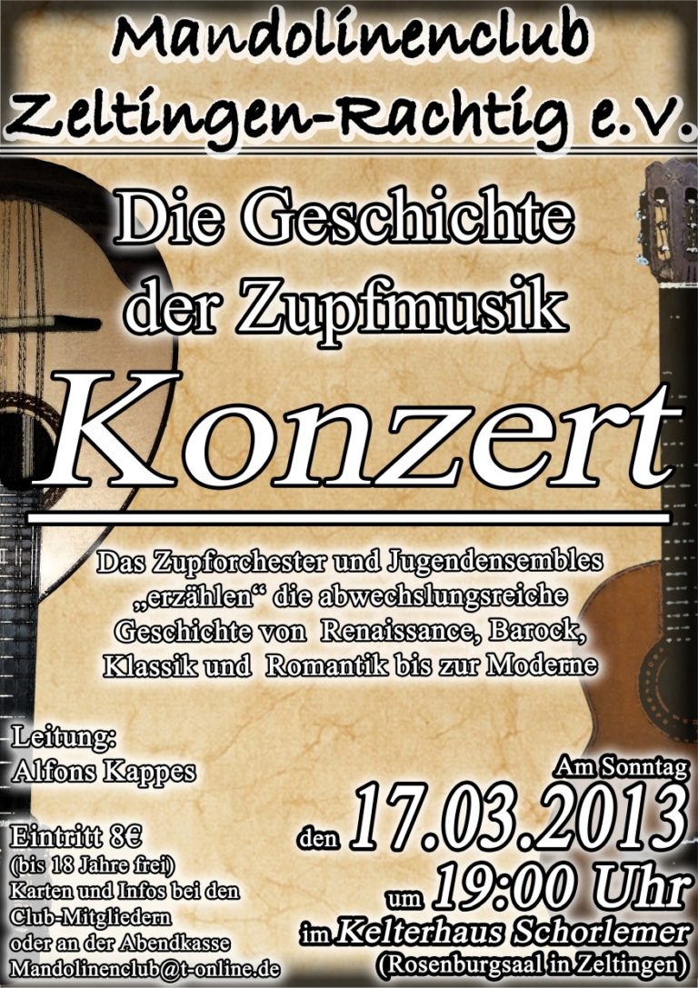 Plakat 2013 – Die Geschichte der Zupfmusik