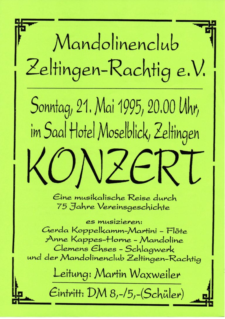 Plakat 1995 – Eine musikalische Reise durch 75 Jahre Vereinsgeschichte