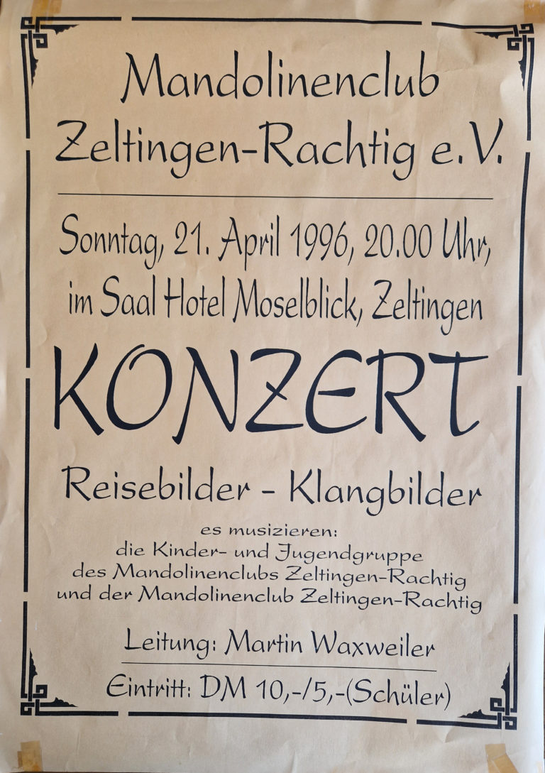 Plakat 1996 – Reisebilder – Klangbilder