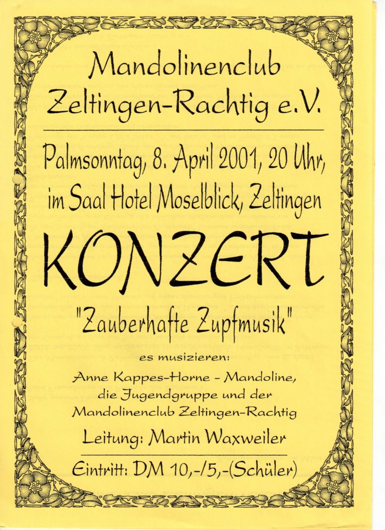 Plakat 2001 – Zauberhafte Zupfmusik