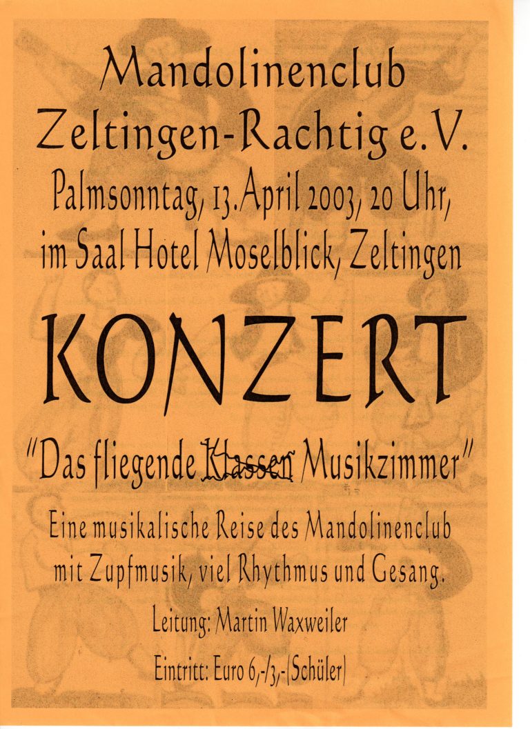 Plakat 2003 – Das fliegende Musikzimmer