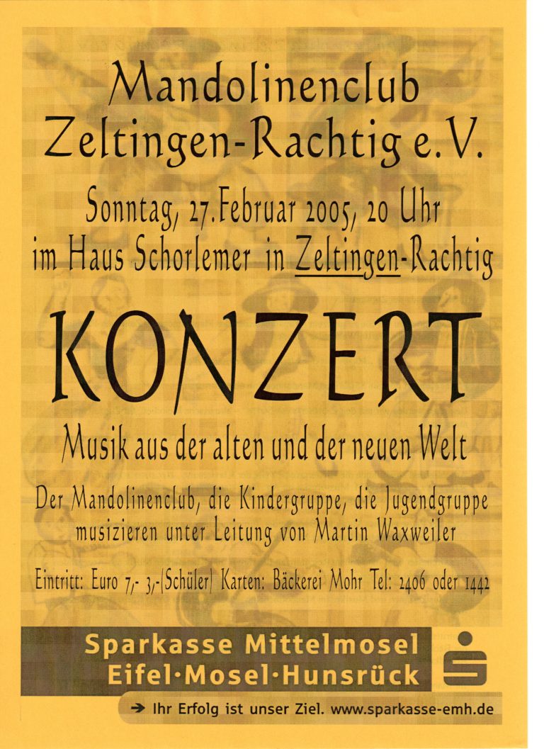 Plakat 2005 – Musik aus der alten und der neuen Welt