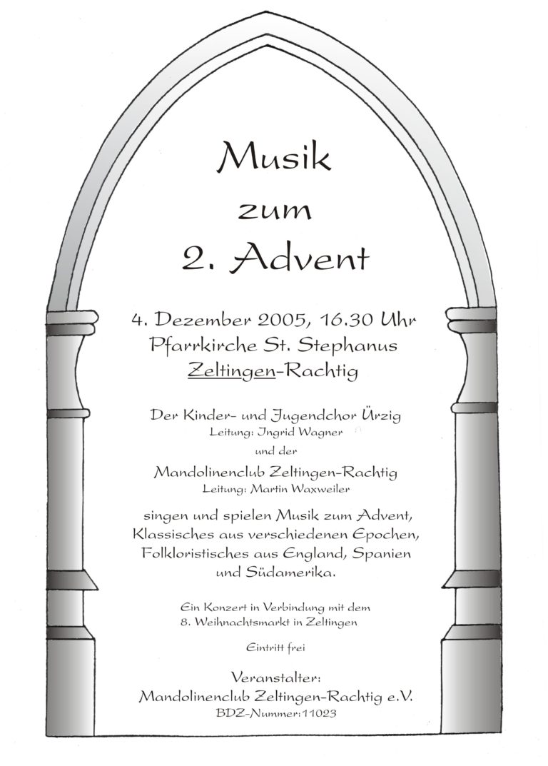 Plakat 2005 – Musik zum 2. Advent