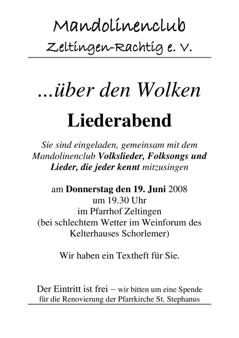 Plakat 2008 – …über den Wolken