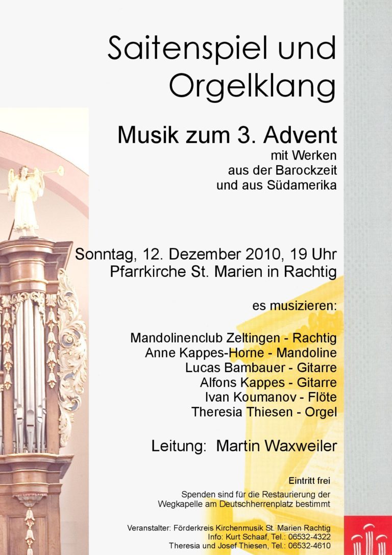 Plakat 2010 – Musik zum 3. Advent